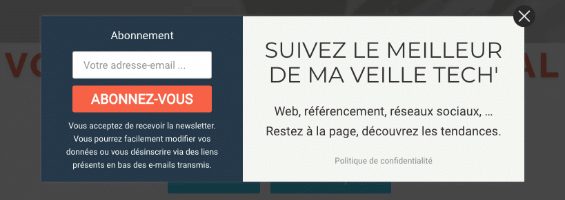 Exit Popup - popup de rétention Exit Popup - popup de rétention