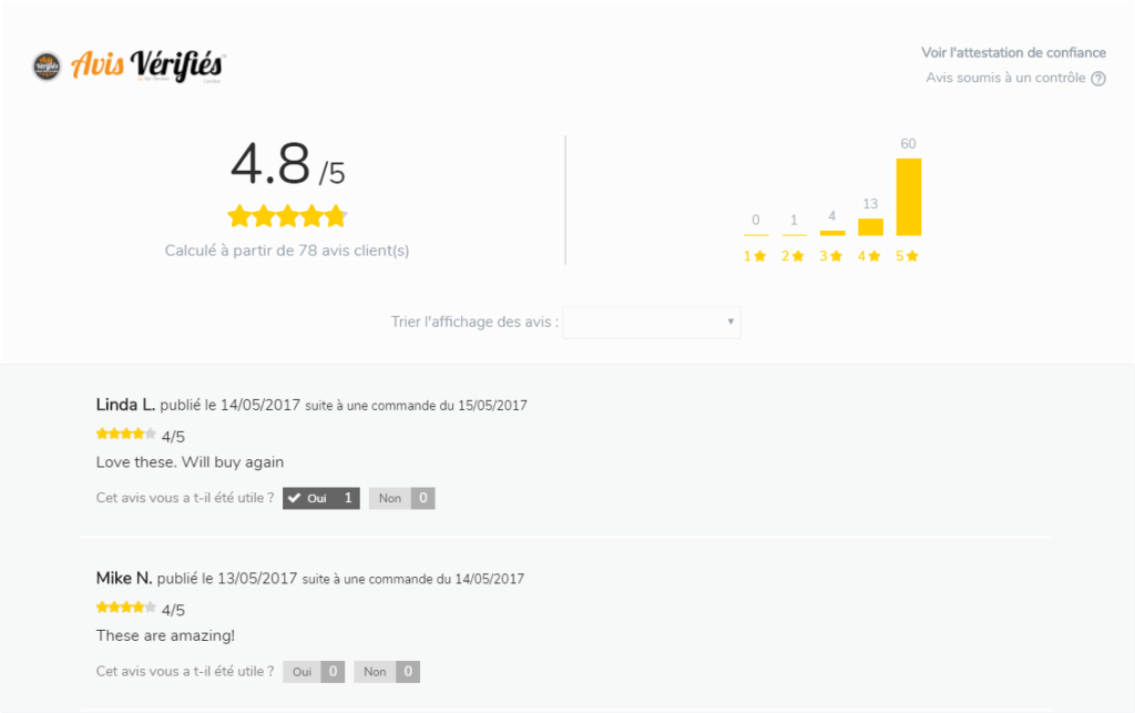 Avis vérifiés, plugin WordPress
