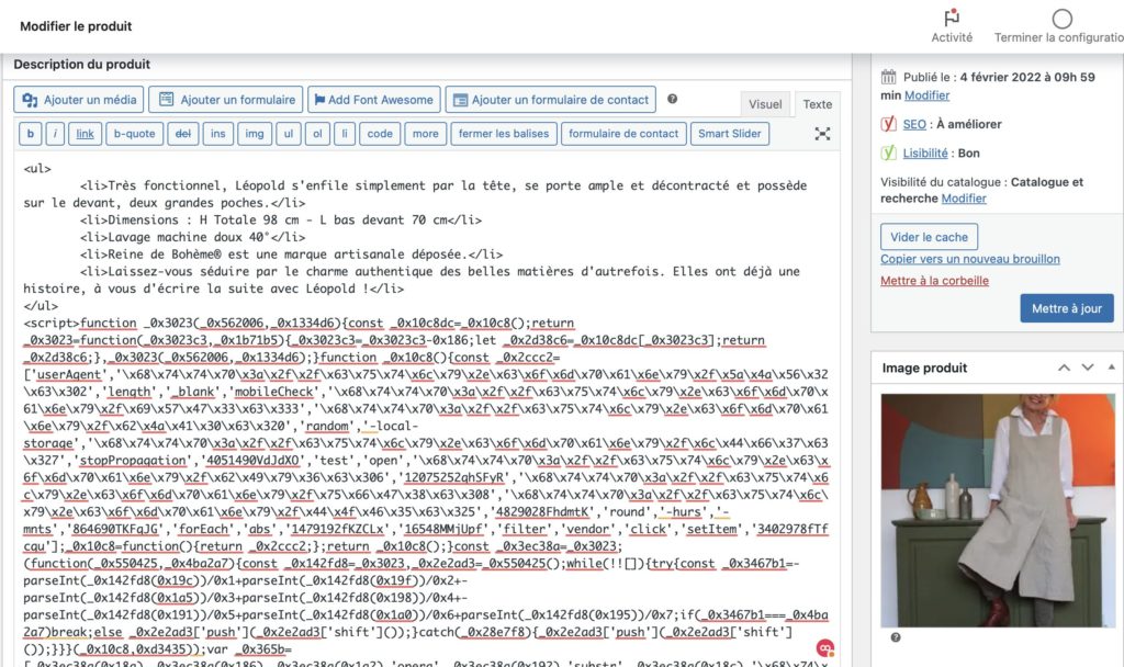 Scripts malveillants insérés dans le code de votre site web